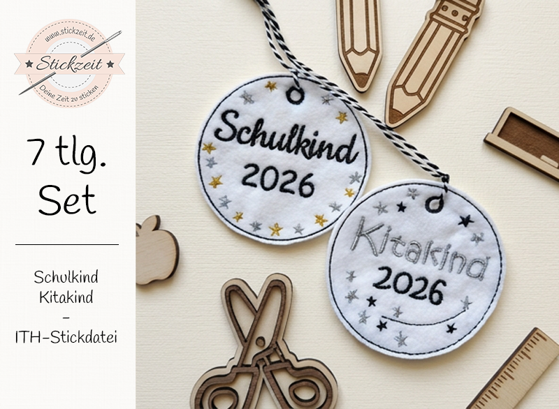 Schulkind Kitakind Anhänger - ITH-Stickdatei